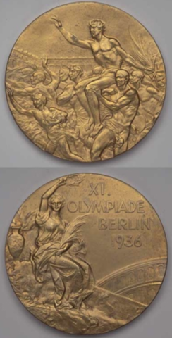 1936 Summer Olympics Gold Medal from Berlin, Germany
