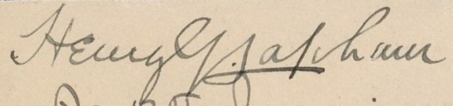 Henry G. Lapham Autograph 1924