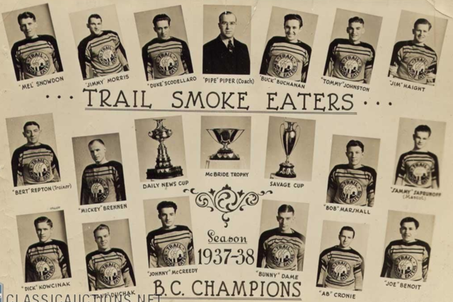 Trail Smoke Eaters 1938 B.C. Senior Hockey Champions