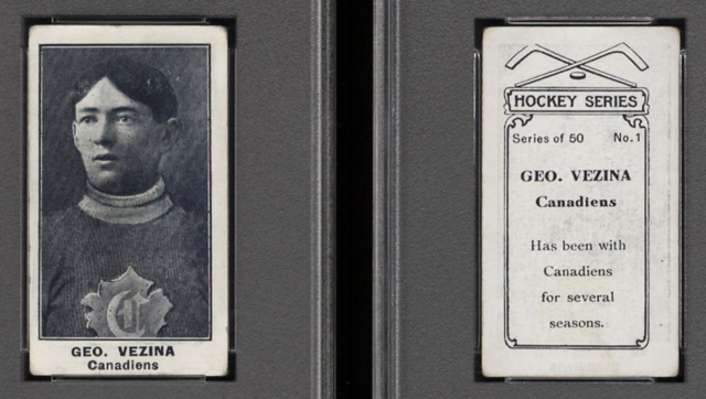 Georges Vezina Hockey Card 1912 No.1 C57 - PSA 4 VG-EX