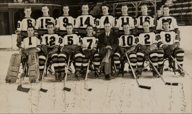 Boston Bruins Team Photo 1937 Autographed