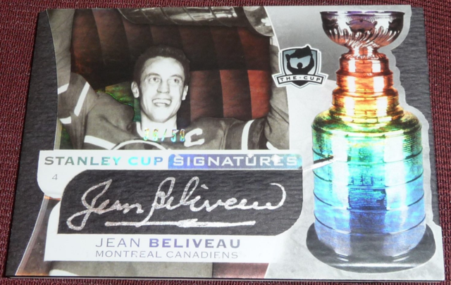 The Cup Hockey Card 36/50 autographed by Jean Beliveau 2008 Upper Deck