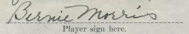 Bernie Morris Autograph 1923