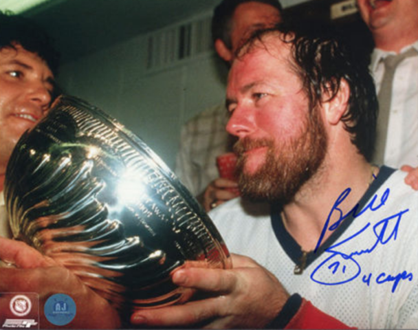 Billy Smith drinks from the Stanley Cup 1983