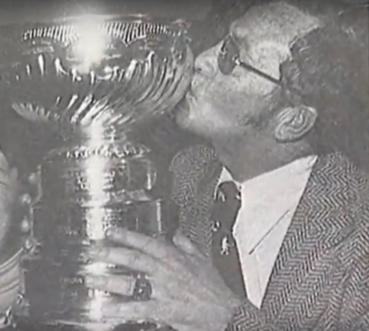 Fred Shero Kisses The Stanley Cup 1974