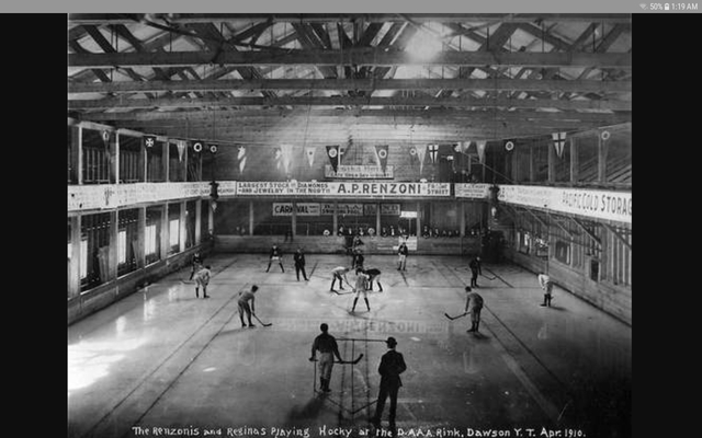 Renzoni Hockey Team vs The Reginas 1910 Dawson Amateur Athletic Association Rink