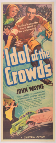 Idol of the Crowds Hockey Movie Poster 1937 Featuring John Wayne