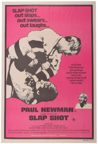 Slap Shot Hockey Movie Poster 1977 with Paul Newman