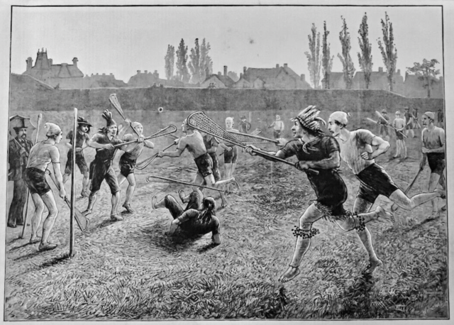 Antique Lacrosse 1875 - The Game of La Crosse, as played in Canada