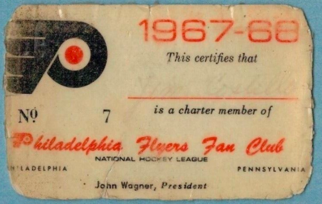 Philadelphia Flyers Fan Club Membership Card 1967