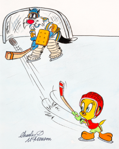 Charles McKimson Art - Charles McKimson Hockey Art - Looney Tunes Hockey