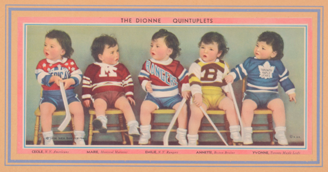 The Dionne Quintuplets Hockey Picture 1936