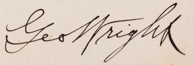 George Wright Autograph of Wright & Ditson Sporting Goods 1896