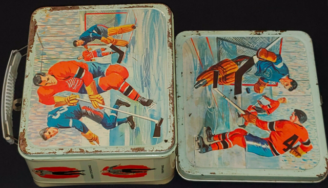 Hockey Lunch Box 1950s Metal Lunch Box by General Steel Wares Co.