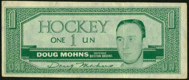 Doug Mohns Hockey Money 1962 Topps Hockey Bucks