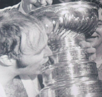 Gerry Cheevers Kissing the Stanley Cup 1970