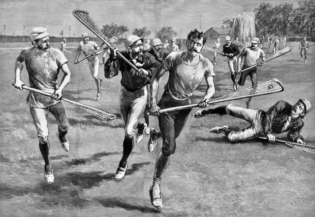 Antique Lacrosse 1886 from Harper's Weekly