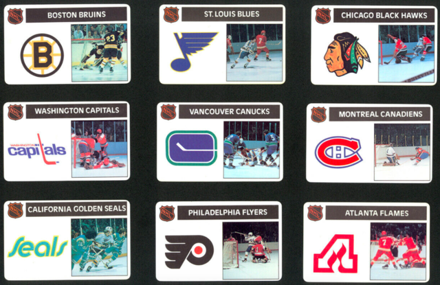 Popsicle NHL Team Cards 1976