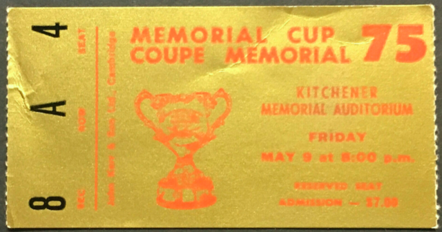 1975 Memorial Cup Ticket