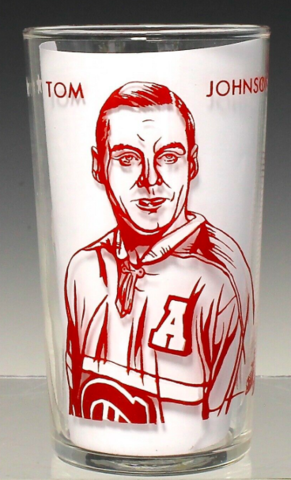 Tom Johnson 1960 York Peanut Butter Hockey Glass