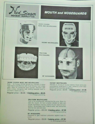 Hockey Mouthguard - Hockey Mask History - Early 1970s