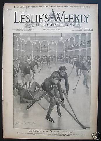 Leslie's Weekly - Ice Hockey Cover - 1896 - Yale vs St Nicholas