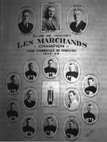 Club de Hockey Les Marchands 1934 Ligue Commerciale de Rimouski Champions