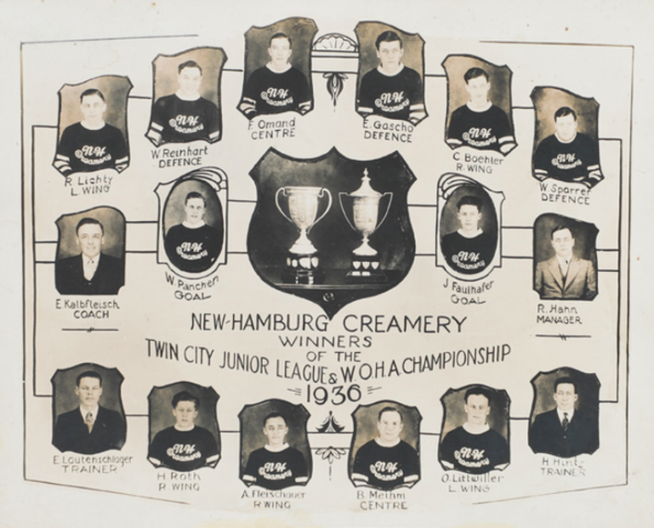 New Hamburg Creamery Hockey Team 1930 Twin City Junior League Champions