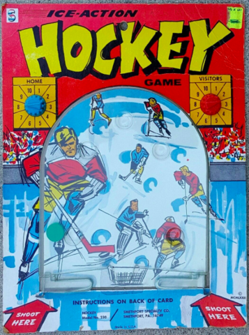 Smethport Cardboard Hockey Game 1972 Smethport Ice Action Hockey Pinball Game