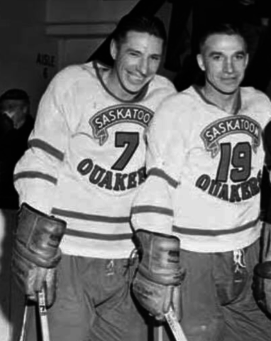 Max Bentley and Doug Bentley 1955 Saskatoon Quakers