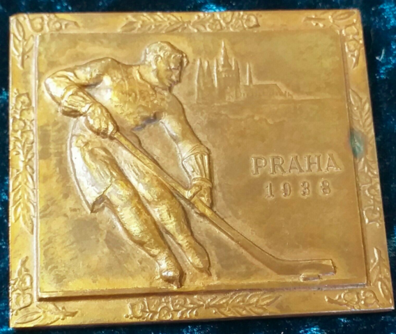 1938 Ice Hockey World Championship Medal from Prague (Praha), Czechoslovakia