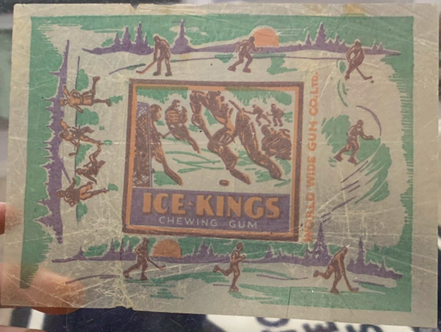 Ice Kings Hockey Card Wrapper 1933 World Wide Gum Co. Ltd.