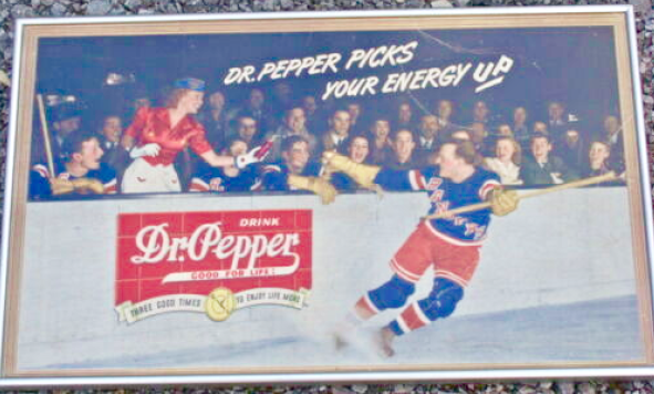 Dr. Pepper Hockey Poster 1950s New York Rangers
