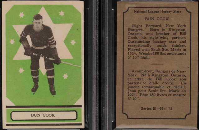 Bun Cook Hockey Card 1933 O-Pee-Chee Series B No.72