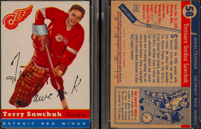 Terry Sawchuk Hockey Card 1954 Topps #58