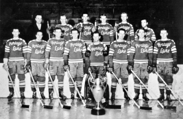 Portage Lake Hockey Team 1953 Gibson Cup Champions