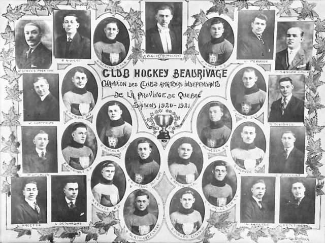 Club Hockey Beaurivage 1921 Independent Amateur Club Champions of Quebec