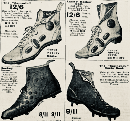 Antique Field Hockey Boots 1910 The "Gamsafe" 