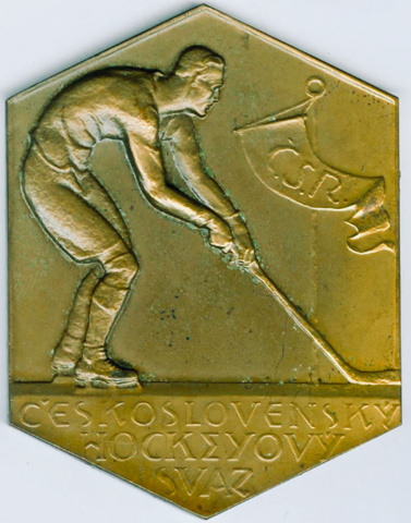 Antique Czechoslovakia Ice Hockey Medal 1938 ČSR / Československá Hokej 