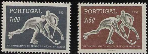 Portugal Roller Hockey Stamp 1954 (1952) Portuguese Roller Hockey