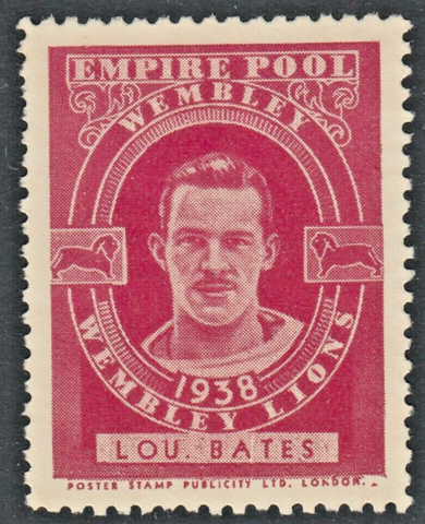 Lou Bates Hockey Stamp 1938 Wembley Lions Poster Stamps