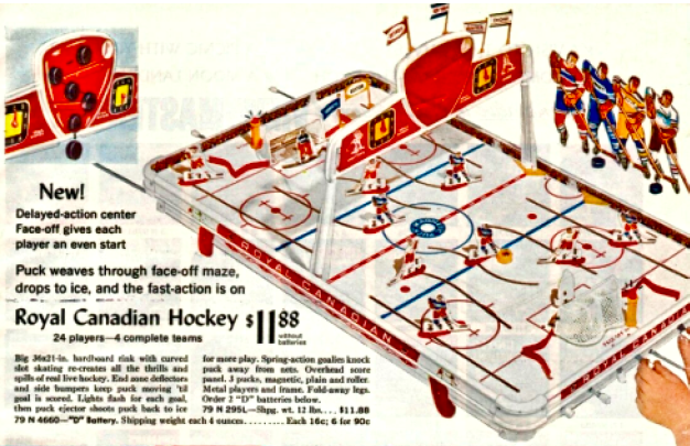 Royal Canadian Table Top Hockey Game Ad 1966 Sears Christmas Catalog