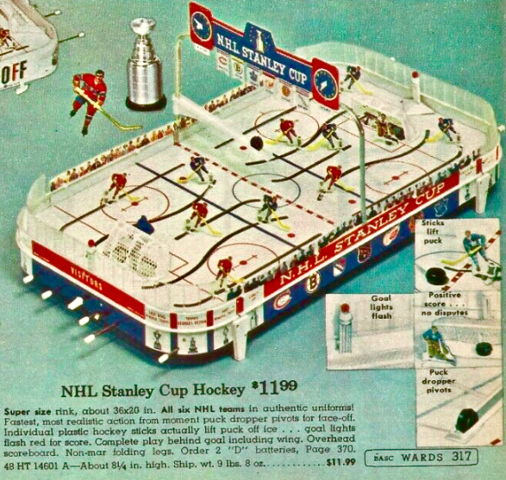 N.H.L. Stanley Cup Table Top Hockey Game 1966 Wards Christmas Catalog