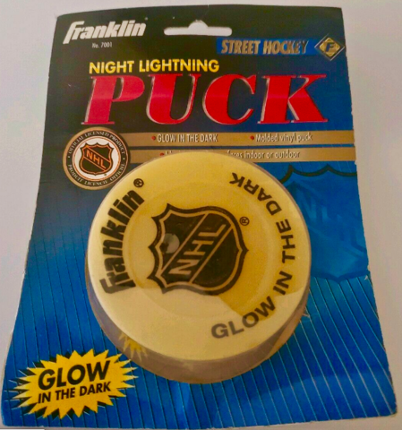 Glow in The Dark Hockey Puck - Vintage Franklin Night Lightning Puck