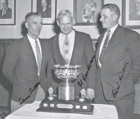 Lauri Tulkku, Edwin Sandblom Wäinö Kuikka  Canada Malja Kanada-malja Trophy 1950
