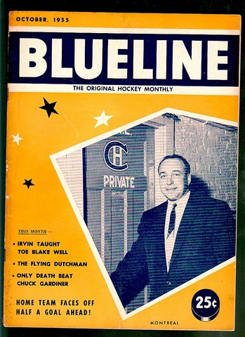 Ice Hockey Mag 1955 Blueline  Toe Blake