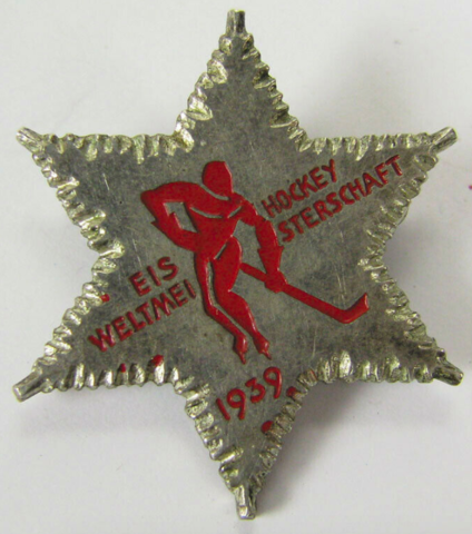 1939 Ice Hockey World Championships Badge / Hockey Pin