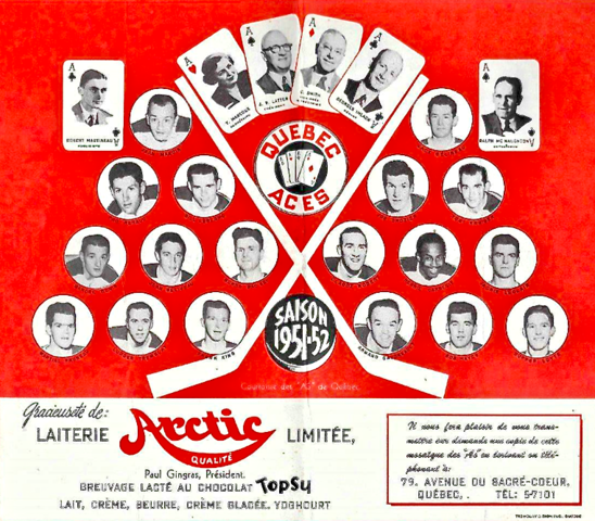 Quebec Aces 1951 Quebec Senior Hockey League / QSHL