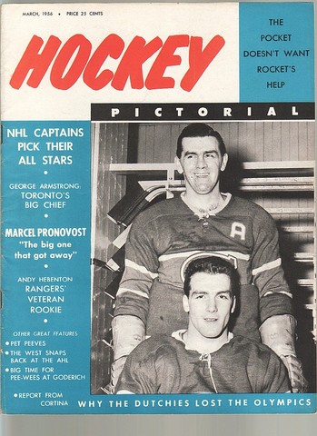 Ice Hockey Mag 1956  Hockey Pictorial  Maurice & Henri Richard c