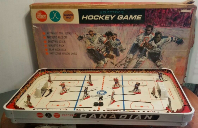 Vintage Table Hockey Game 1960s Gilbert Electric Canadian by Munro Games